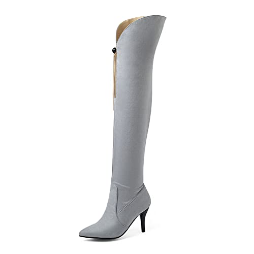 Bottes hautes élastiques pour femmes avec talons hauts de 8cm pour l'automne et l'hiver