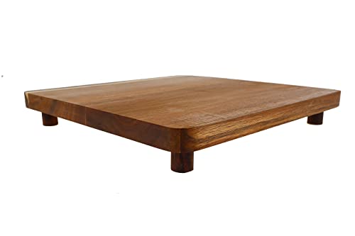 Soldbbq Grill Griddle Cutting Board With 4 Legs For Blackstone, Acacia Wood Cutting Board For Camp Chef And More Grill Griddle, 11.8" L X 11.8" W #TOP1