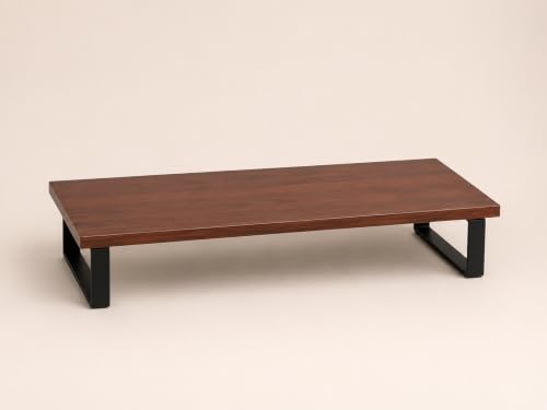 Image of Wooden Monitor Stand with Storage Organizer For Desk, Tables, Office, Home, Studio, Study Table | Desktop Ergonomic Monitor Stand Riser (Rosewood Brown, Large (with metal legs))