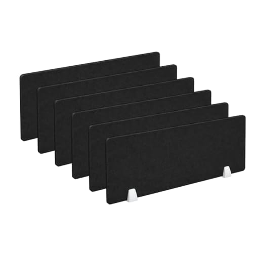 Image of Timber Acoustics Acoustic Desk Divider | Reduce Noise And Visual Distractions | Privacy Panels For Office - Classroom Soundproofing | Table Mounted (16 inch x 24 inch) (Black, Set of 6)