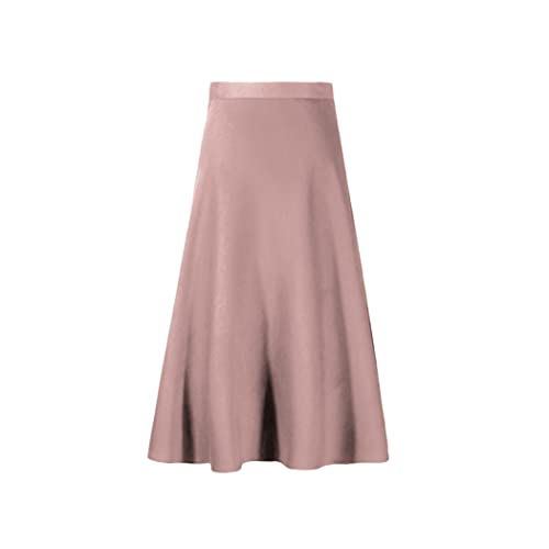 Jupe midi en satin rose taille 40 FULBHPRINT pour femme d'été
