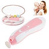 Cortaúñas para niños, manicura eléctrica para bebés, lima de uñas para bebés, dedos de los pies, cuidado de las uñas (rosa)