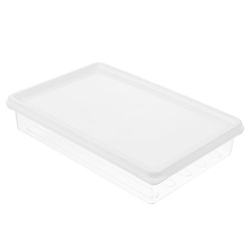 Mikinona Bacon Storage Container for Refrigerator 7.87X5.31X1.45In Clear Airtight Food Storage Box for Meat Cheese with Stackable Lid for Kitchen Organization