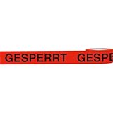 KSIGN Klebeband GESPERRT, rot/schwarz, Polypropylen, selbstklebend, 50mm, 66m/Rolle
