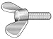 GRAINGER APPROVED VENDOR 6JE15 Thumb Screw Wing M6X1X30MM 316-A2