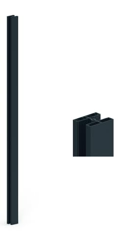 VERDELOOK | Palo Doppio Antracite Opaco per Recinzione Modulare Miami, 5x6 cm – H. 146, Palo Doppio per Collegamento Doghe Recinzione Modulare Miami