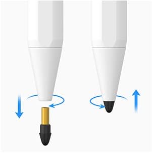 Miniatura 2 de 4 puntas giratorias de repuesto para lápiz capacitivo XIRON con rechazo de palma, alta sensibilidad de 0.069 pulgadas (0.059 in) de repuesto (negro)