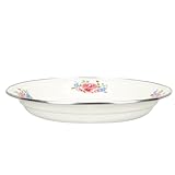 Plateau de service : motif de style vintage et matériau émaillé, ce produit est à la fois décoratif et pratique, idéal pour présenter des aliments