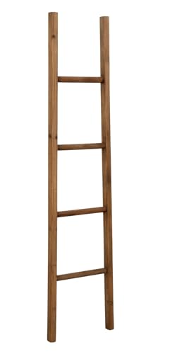 Biscottini Porta asciugamani in legno da terra 149x34,5x5 cm - Scala Appendi asciugamani da Parete - Scaletta Portasciugamani da Bagno Stile Moderno - Scala Decorativa Appendiabiti in legno massello