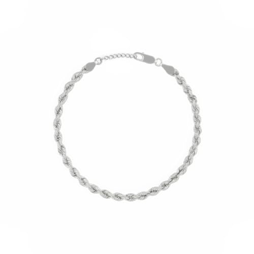 Image of Twist Rope Bracelet 4mm | Adjustable Size | Anti Tarnish Stainless steel Bracelet For Men