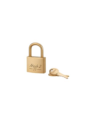 Lucchetto Mach 2 35Mm Arco E Corpo In Ottone Massiccio Lucido, 2 Chiavi In Ottone - Thirard