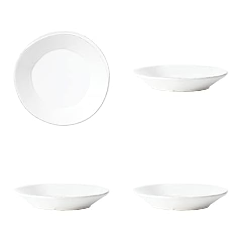 Vietri Italian Lastra Collection Dinnerware Sets (White, Pasta Bowls, Set of 4) Cover