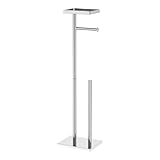 Porta papel higiénico de suelo – Acero inoxidable 4 rollos dispensador con depósito – Almacenamiento papel higiénico, para salón, dormitorio, casa, baño, apartamento, lugar de trabajo