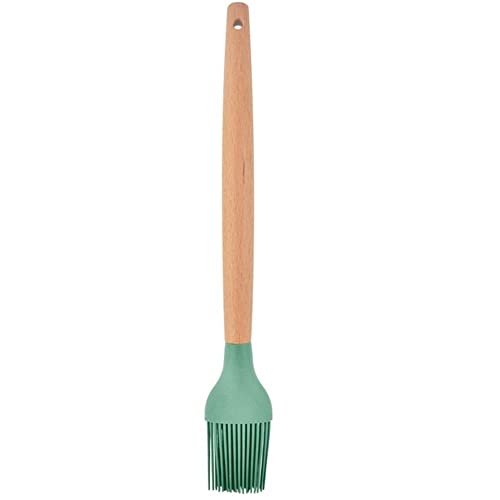 Pincel Culinário de Silicone Verde Cabo Madeira