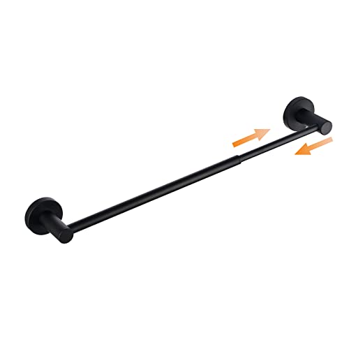 SHUNLI Porte-Serviettes Réglable 40CM à 66CM, Barre Porte Serviette Salle de Bain Mural, Noir, Acier Inoxydable SUS304 Cover
