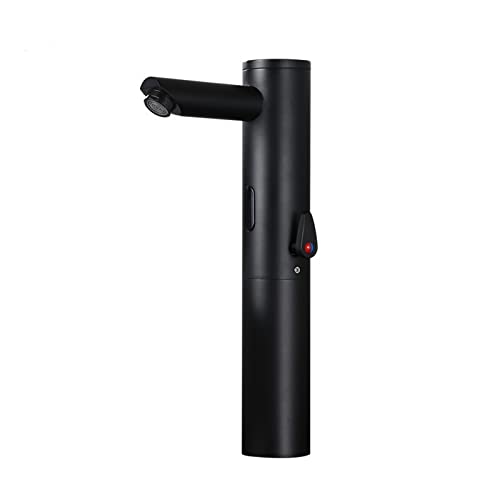 Grifo con sensor automático para lavabo en color negro con agua caliente y fría 2