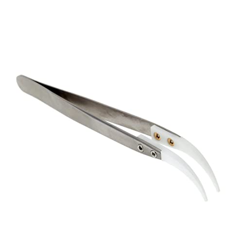 Tweseurs en acier inoxydable pointes courbes fines Tiptes en céramique antimagnétiques à haute température 1pc Tiwezers à haute température - Image 7