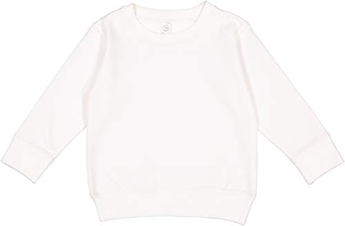 RABBIT SKINS Toddler Fleece Long Sleeve Pullover Sweatshirt, White, 2T
