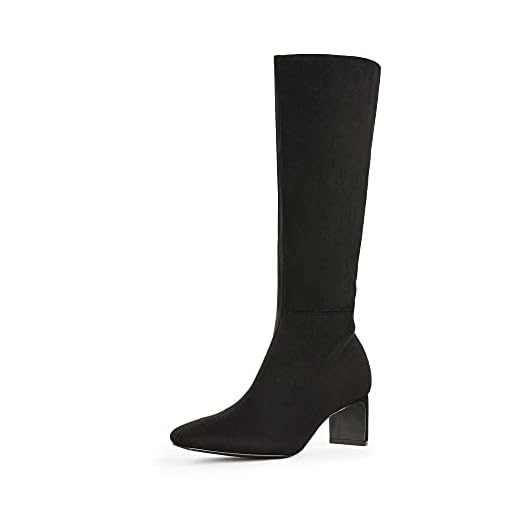 DREAM PAIRS Women's DKB211 Chunky Heel Knee High Boots Suede Fashion Fall Boots,Black, Size 10