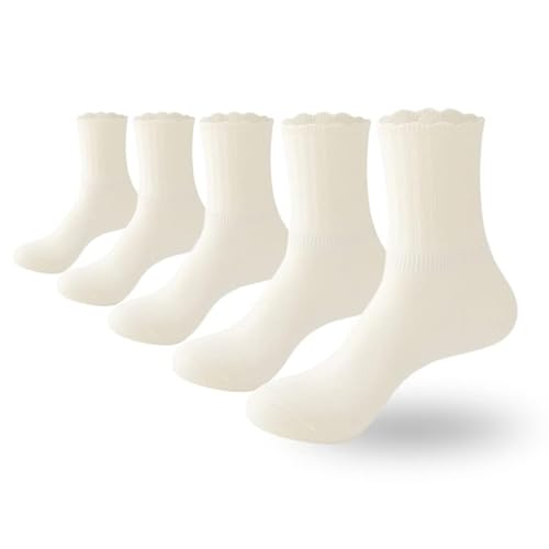 Image of PADFOM Women Thin Cashmere Socks, Soft Socks Women Above Crew Socks 5 Pairs Size 5-9