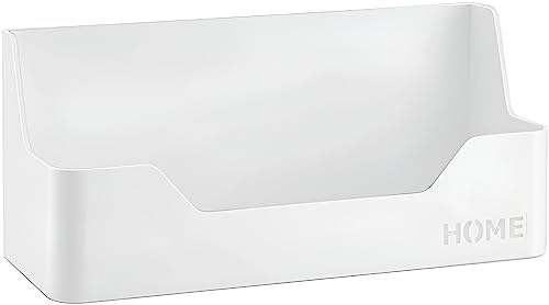 GWEOBZ Bedside Organizer Shelf Adhesive Plastic Stuff Storage Holder Caddy for Phone Charger Remote No Drill Small Bed Wall Tray for Drinks in Dorm Bathroom (Home)