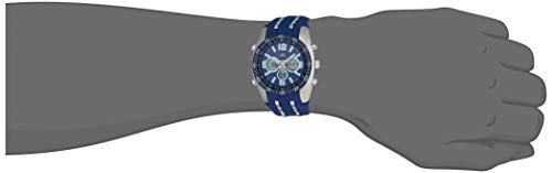 U.S. Polo Assn. Men's Sport Watch with Analog-Digital Display, Blue Silicone Strap, Backlight Timer Alarm Day Date, 44mm Case, Fits Wrists 6.5" to 8.5"2