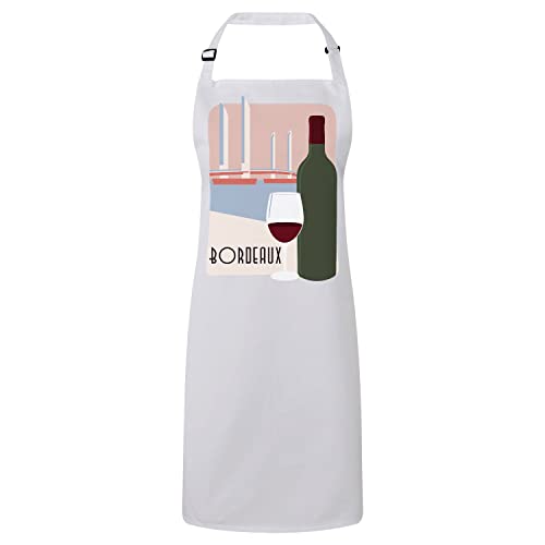 Tablier cuisine blanc bordeaux pour cuisiner proprement sans taches