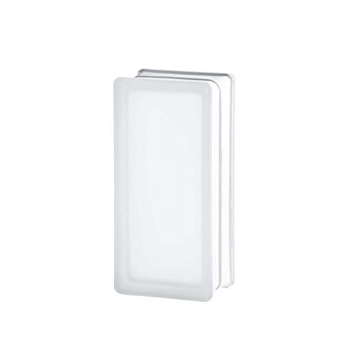 Bloque de Vidrio Neutro Liso Satinado Medio Bloque, 24 X 11.4 X 8 Cm