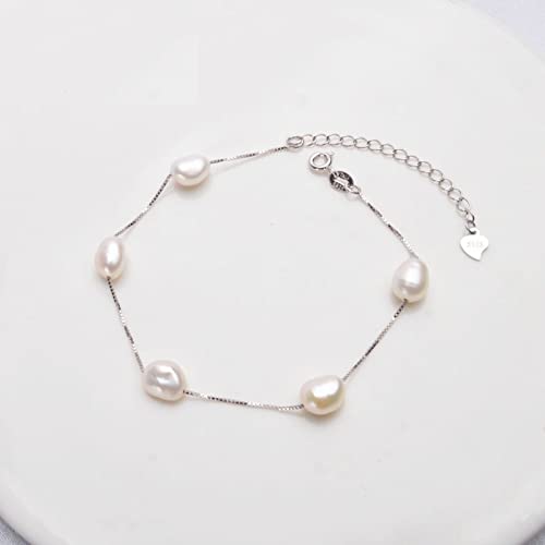 Bracelet perles baroques naturelles et argent 925 pour style quotidien