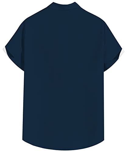 Mens Cocktail Chest Pocket Short Sleeve Bowling Shirt Casual Summer Beach Tops #TOP1