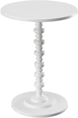Image of VASIL MART Wooden Round Bed Side Table End Table, Side Table, Night Stand Beah Table for Living Room Bedroom (White)