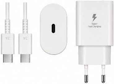 25W PD Adapter with Type-C to Type-C Cable White | Super Fast Charging, USB-C Cable Included, Power Delivery, Compact Wall Charger, 25W Output
