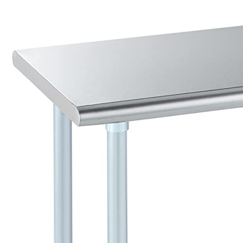 Image of ROCKPOINT Stainless Steel Table for Prep & Work 18x30 Inches, NSF Metal Commercial Kitchen Heavy Duty Table with Adjustable Under Shelf and Table Foot for Restaurant, Home and Hotel