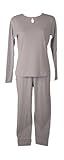 RAGNO Pigiama Donna Collo a Goccia con Bottone Thermo Cotton Caldo Cotone Invernale Articolo DR94NU, B14 Thistle, Taglia 46