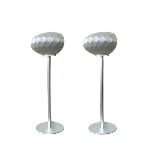 ZGOUO Lautsprecher-Bodenständer ist kompatibel mit Bowers&Wilkins Formation Wedge-Lautsprechern aus Aluminiumlegierung mit Schrauben zur Befestigung des Audios, verstecktes Netzkabel(Silber 1 Paar)