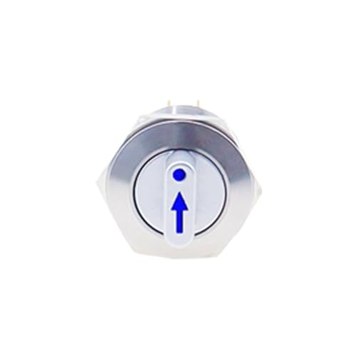 Sélecteur rotatif en acier inoxydable 22mm commutateur 3 positions à LED bleue 24V