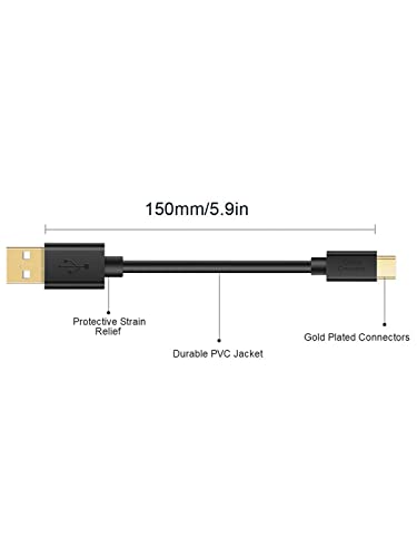 Cablecreation [3-Pack] Short Usb To Usb C Cable 6 Inch, Usb A To Usb C Cable Fast Charging Cable, 3A Type C Cable 480Mbps Data Usb-C For Power Bank Galaxy S23 S23+ S22 S21 S20 Pixel Hero 0.15M Black #TOP1