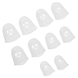 Kisangel 10 Stück Kalimba Fingerschutzkappen aus Elastischem Silikon Transparent Rutschfeste Daumenhüllen für Kalimba Daumenklavier Langlebiger Fingerschutz mit Partikel Innenseite