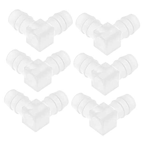 MINAOLULUS 6pezzi Raccordo per Tubi Flessibili in Plastica Forma di Raccordo Gomito per Tubo Flessibile Connettore Ad Angolo Retto per Uso Farmaceutico Alimentare Laboratorio