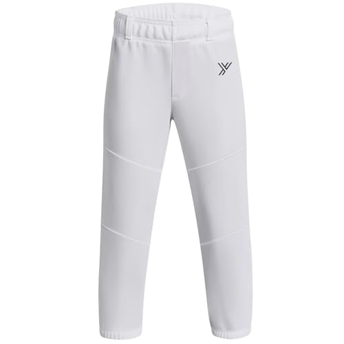 Youper Calça de beisebol para jovens meninos Elite com cinto, Branco, XL