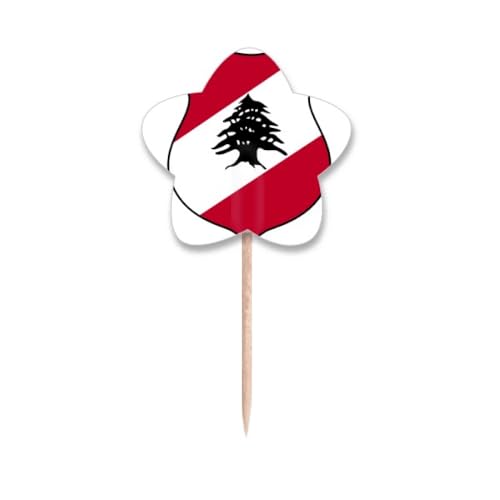Pique cupcake Liban en bois naturel motif imprimé recto verso