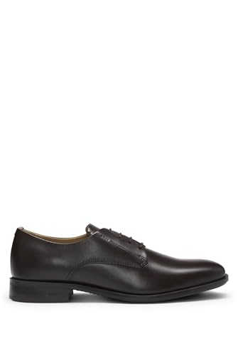 Image of BOSS Mens Colby Derb Leather Derby Shoes with Signature Trims Size
