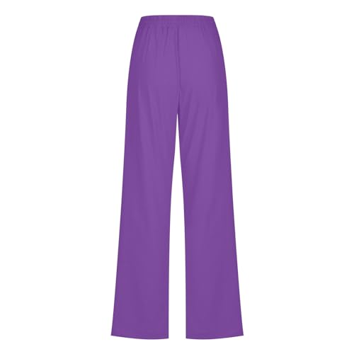 Summer Pants for Women 2025 Vacation Cotton Linen Wide Leg High Waisted Drawstring Gauze Lounge Trousers Clothes4