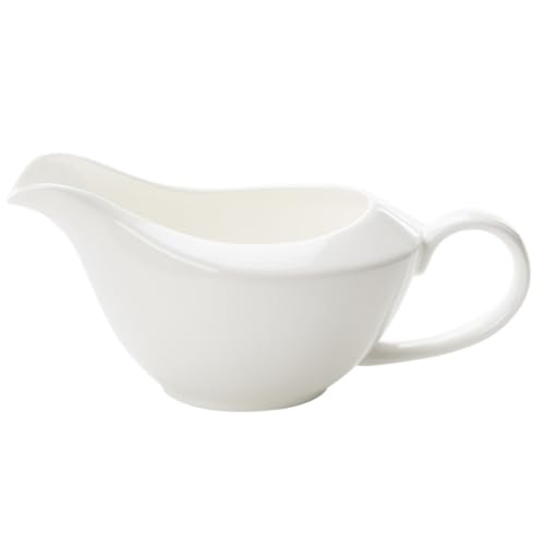 DEARMAMY Jarra de Salsa de Cerámica Blanca Cuenco para Salsa de Carne Recipiente para Condimentos Doméstico y Restaurante Diseño Ergonómico para Servir y Condimentar Precisión