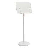 Portable Floor Lectern Podium Stand for Speech, Presentation, Adjustable Height for Laptop, Book or Sheet Music (White)