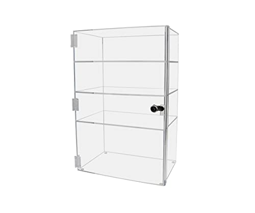 Marketing Holders Clear Lucite Locking Cabinet Free Standing 12" x