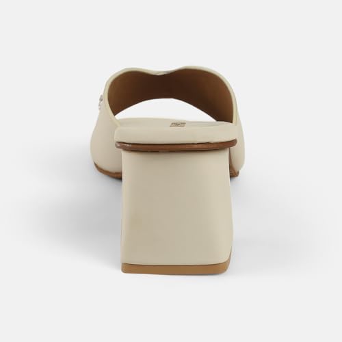 Image of Mochi Women Synthetic Embellished Slip-On Block Heel Sandals