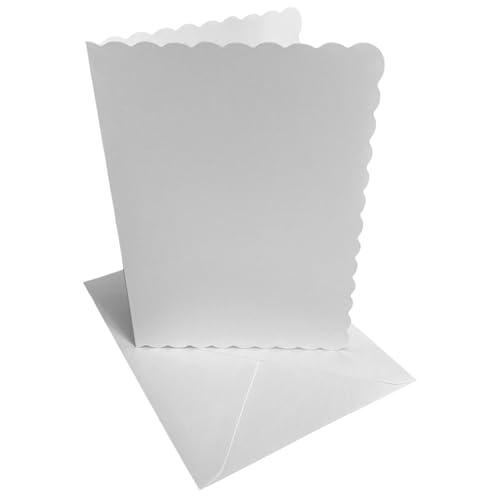 Cartes vierges festonnées 300g, enveloppes assorties, fournitures pour cartes de vœux