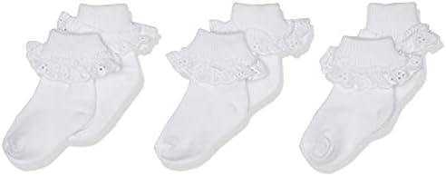 Jefferies Socks Baby-Girls Eyelet Lace Socks 3 Pair Pack