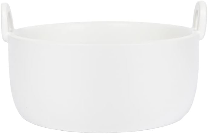 Waggo Handle It Ceramic Dog Bowl for Small and Large Breeds - Heavyweight and Durable Pet Food and Water Dish Crock, Dishwasher Safe, Modern